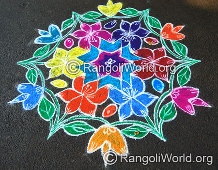 Lotus star freehand rangoli aug2014
