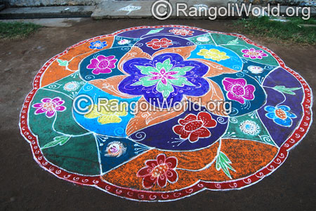 Traditional flower rangoli aug2014