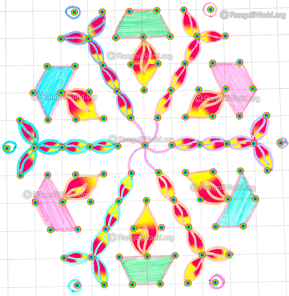 Small deepam kolam may5 2015 with dots