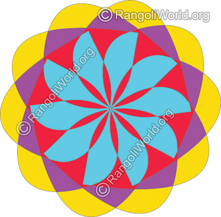 Colorful flower daily rangoli