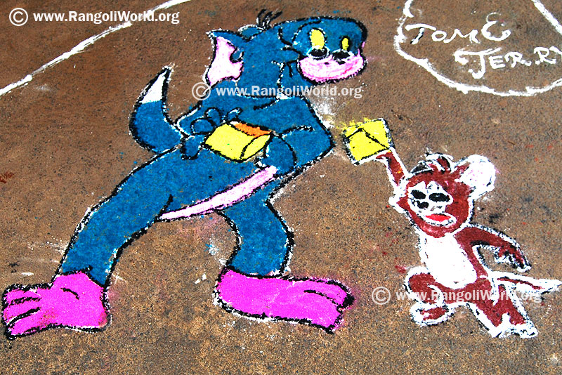 Tom And Jerry Rangoli