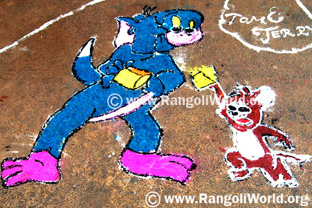 Tom And Jerry Rangoli