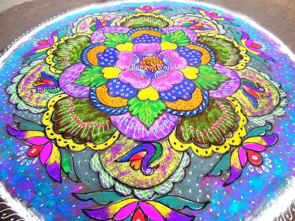 Flowers Birds Rangoli