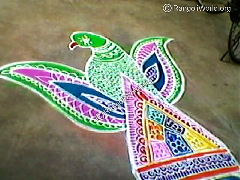 Simple Bird Rangoli