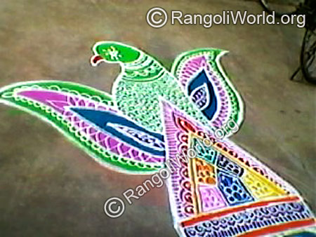 Simple Bird Rangoli