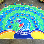 Peacock rangoli designs collection