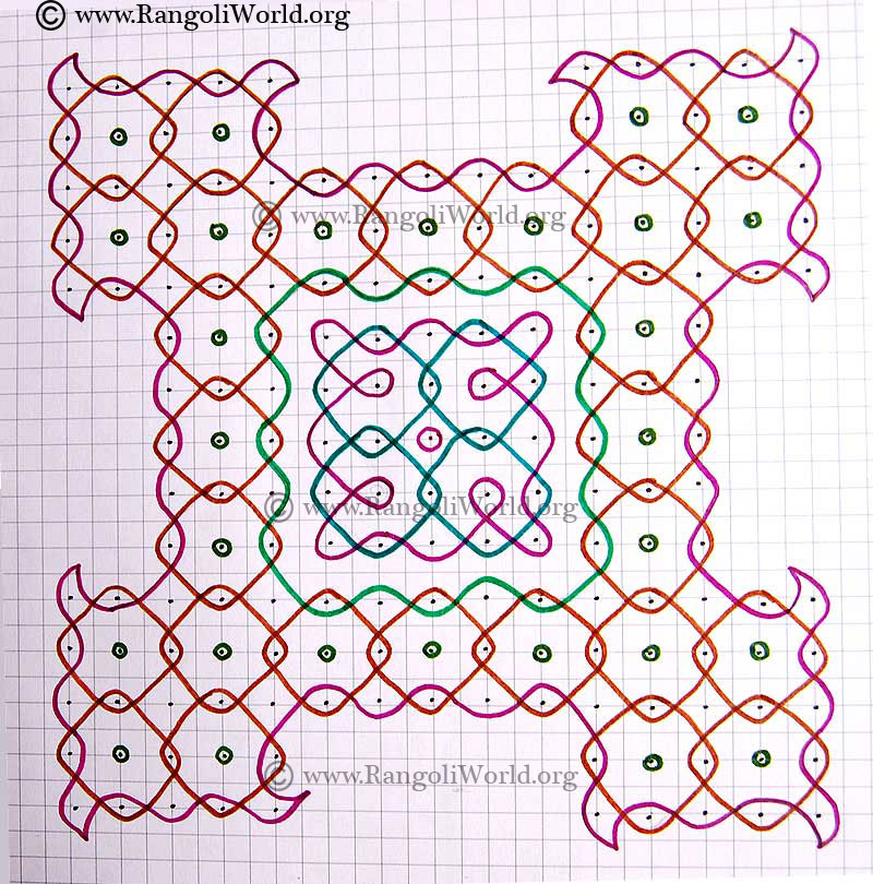 15 to 11 parallel dots sikku kolam