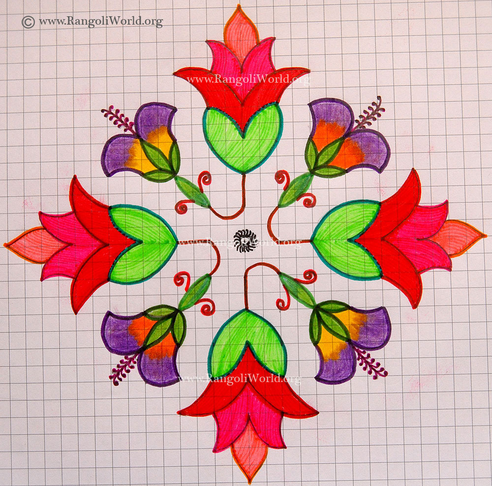 Hibiscus Flower  Kolam