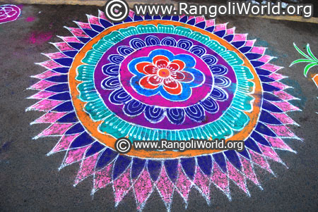 Twin peacock rangoli design margazhi festival2018