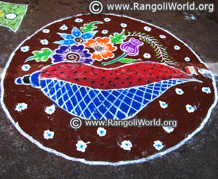 Margazhi festival freehand rangoli design 2018