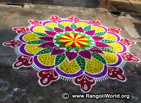 Freehand rangoli latest 2019 design new year special