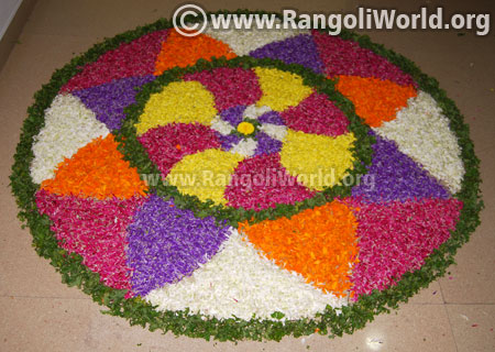Corporate flower Rangoli – Latest & Simple design