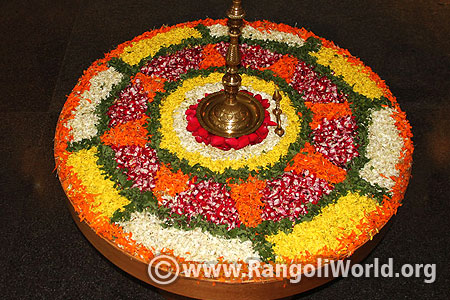 Flower Rangoli on the table