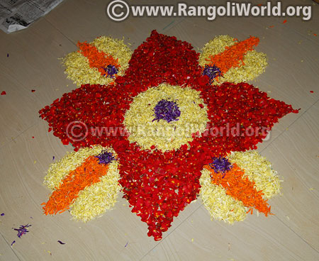 Corporate flower Rangoli – Latest & Simple design