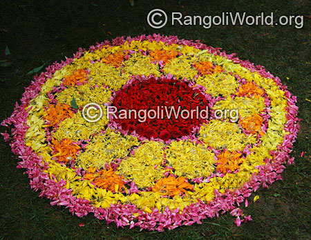 Onam festival flower rangoli 4