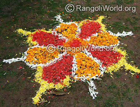 Onam festival flower rangoli 6