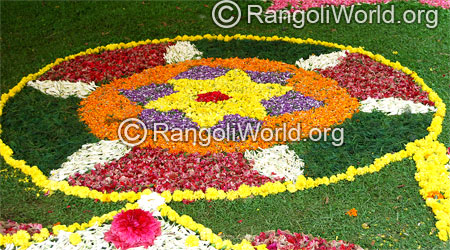 Onam festival flower rangoli 7
