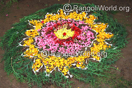 Onam festival flower rangoli 9