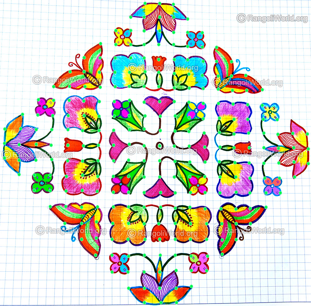 Butterfly kolam jan15 2015 with dots
