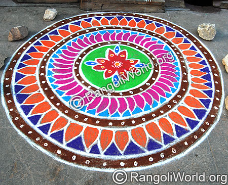 Traditional freehand Rangoli