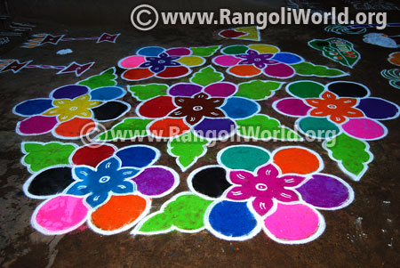 Wish you Colourful flowers rangoli design jan2017