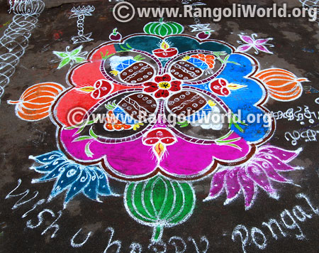 Pongal celebration rangoli design 2017