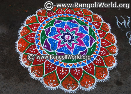 Flower rangoli design for pongal festival2018