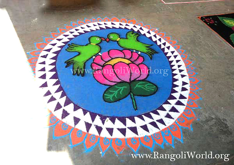 Lotus Parrot Rangoli