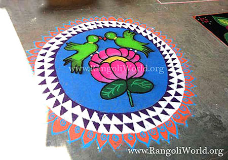 Lotus Parrot Rangoli