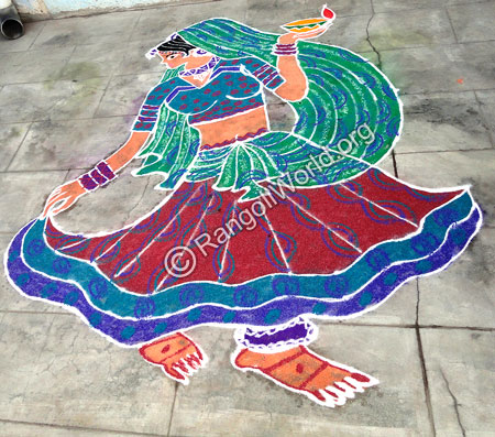 Woman Dance Rangoli