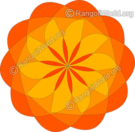 Orange flower rangoli jan10