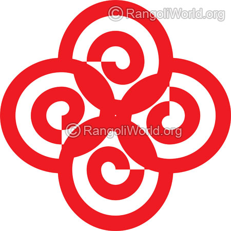 Spiral flower rangoli jan10