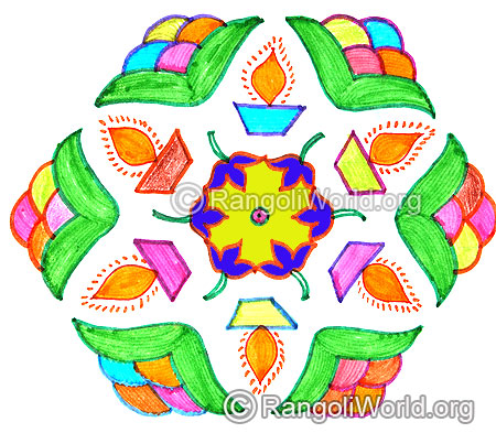 Flower lamp kolam april14 2015