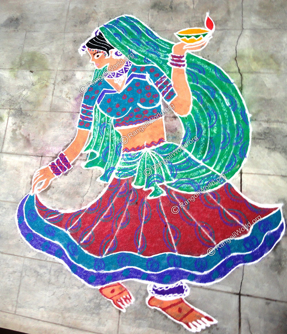Girl Dance Rangoli