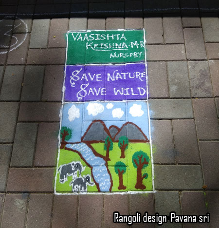 Save Nature-Save Wild Rangoli