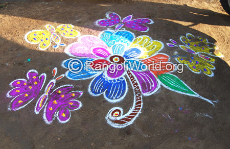 Butterfly rangoli aug2014