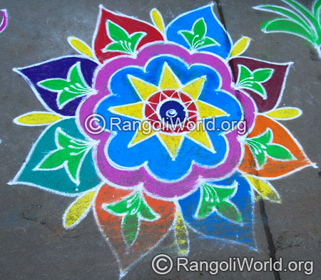 Flower freehand rangoli aug2014