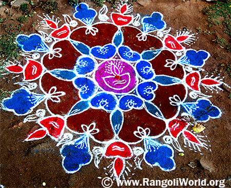 Lamp freehand rangoli aug2014