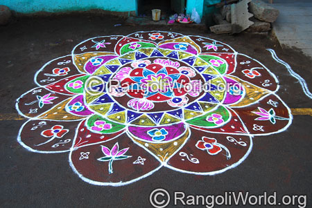 Lotus freehand rangoli aug2014
