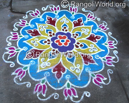 Lotus traditional rangoli aug2014