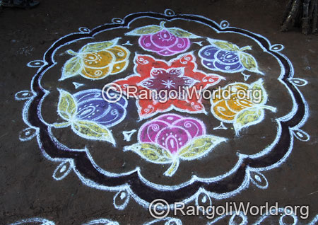 Rose pulli kolam aug2014