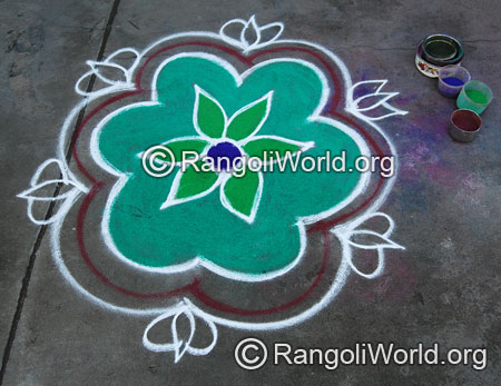 Simple freehand rangoli aug2014