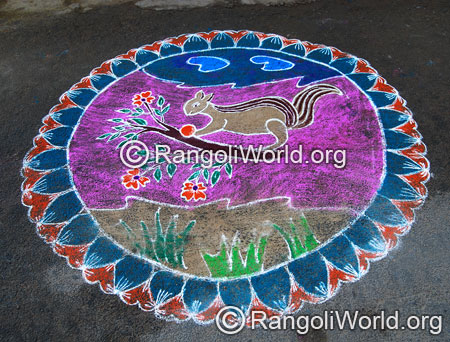 Squirrel rangoli aug2014