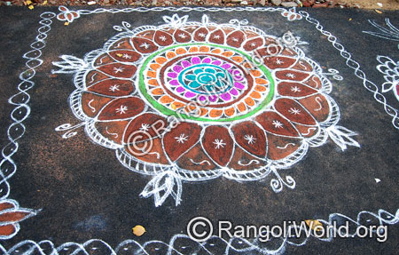 Traditional aadi perukku rangoli aug2014