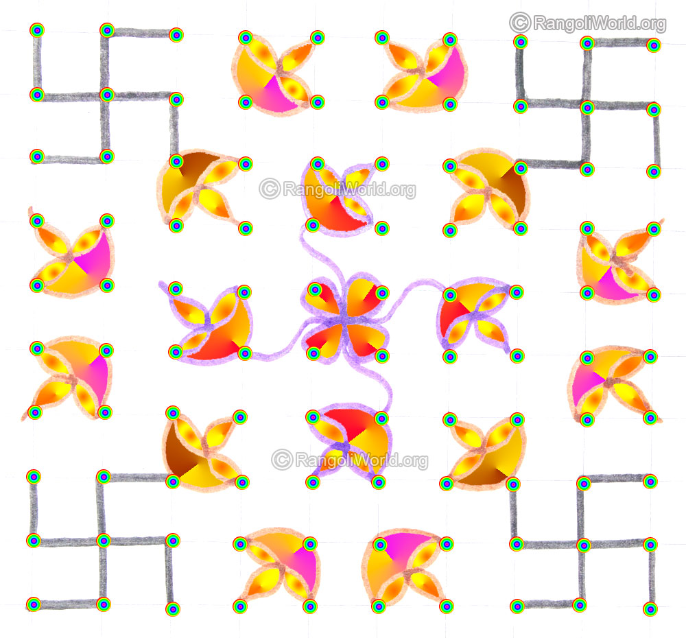 Deepam swastik kolam may1 2015 with dots