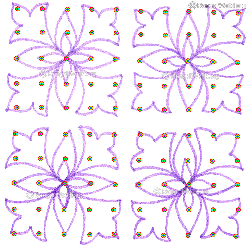 Flower poo kolam may1 2015 pencil outline