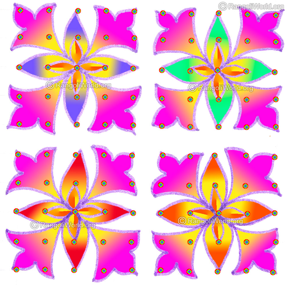 Flower poo kolam may1 2015 with dots