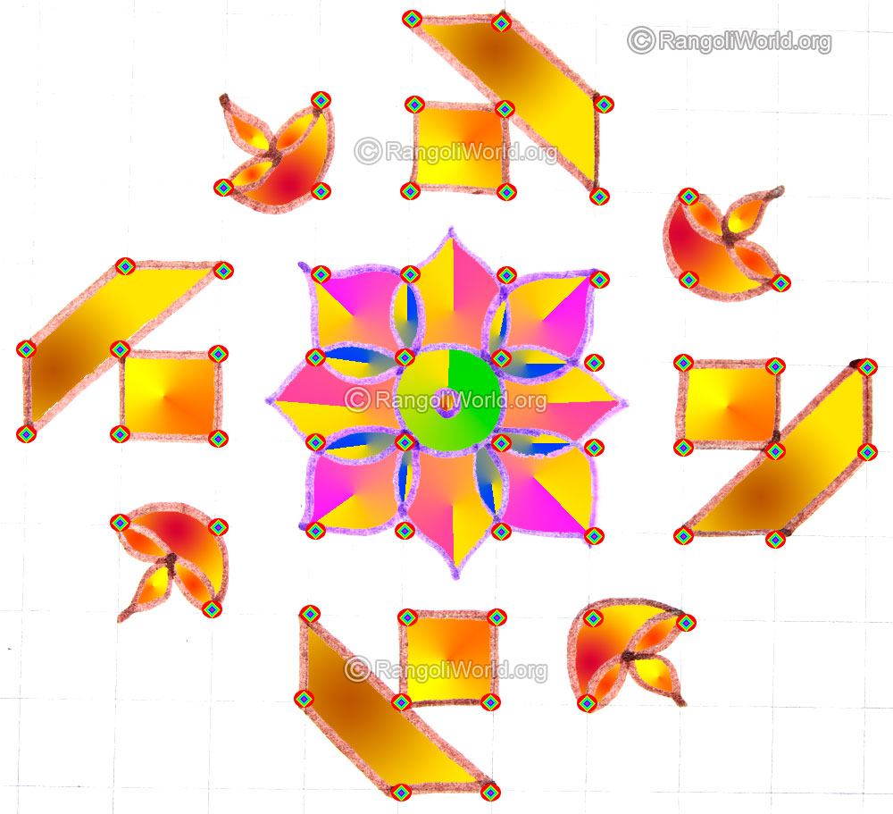 karthika deepam festival pooja room kolam may1 2015  with dots