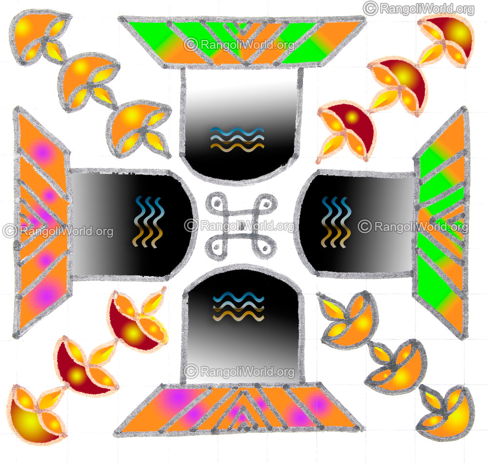 Shiva lingam vilakku puja kolam may1 2015