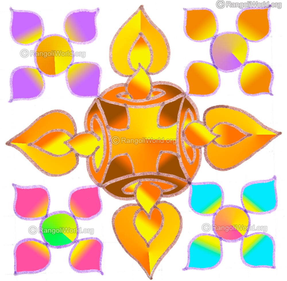 Simple diwali deepam puja flower kolam may5 2015